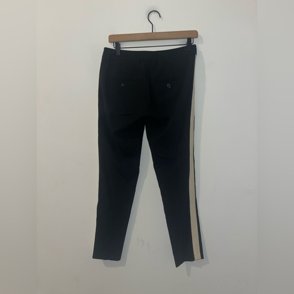 VINCE Strapping Trousers Black Low Rise Pants White Racer Stripe Size 0 - Picture 9 of 15